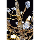 Livio Gemstone Branch Brass Round Chandelier
