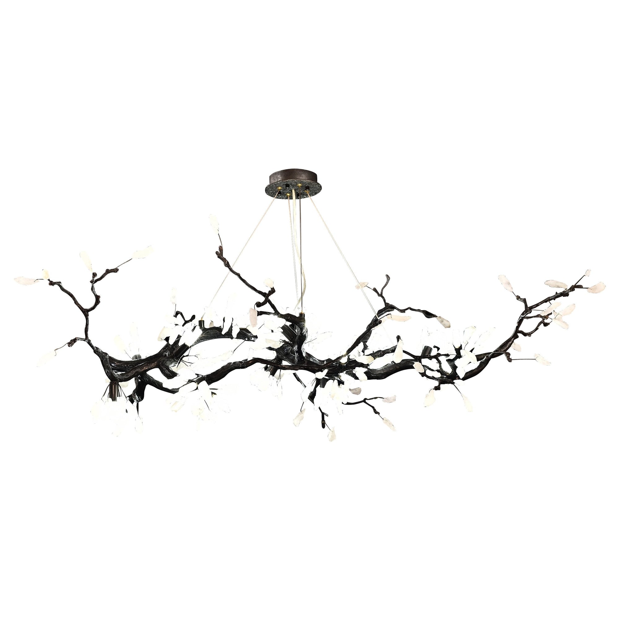Selenite Crystal Blossom Branching Tree Chandelier