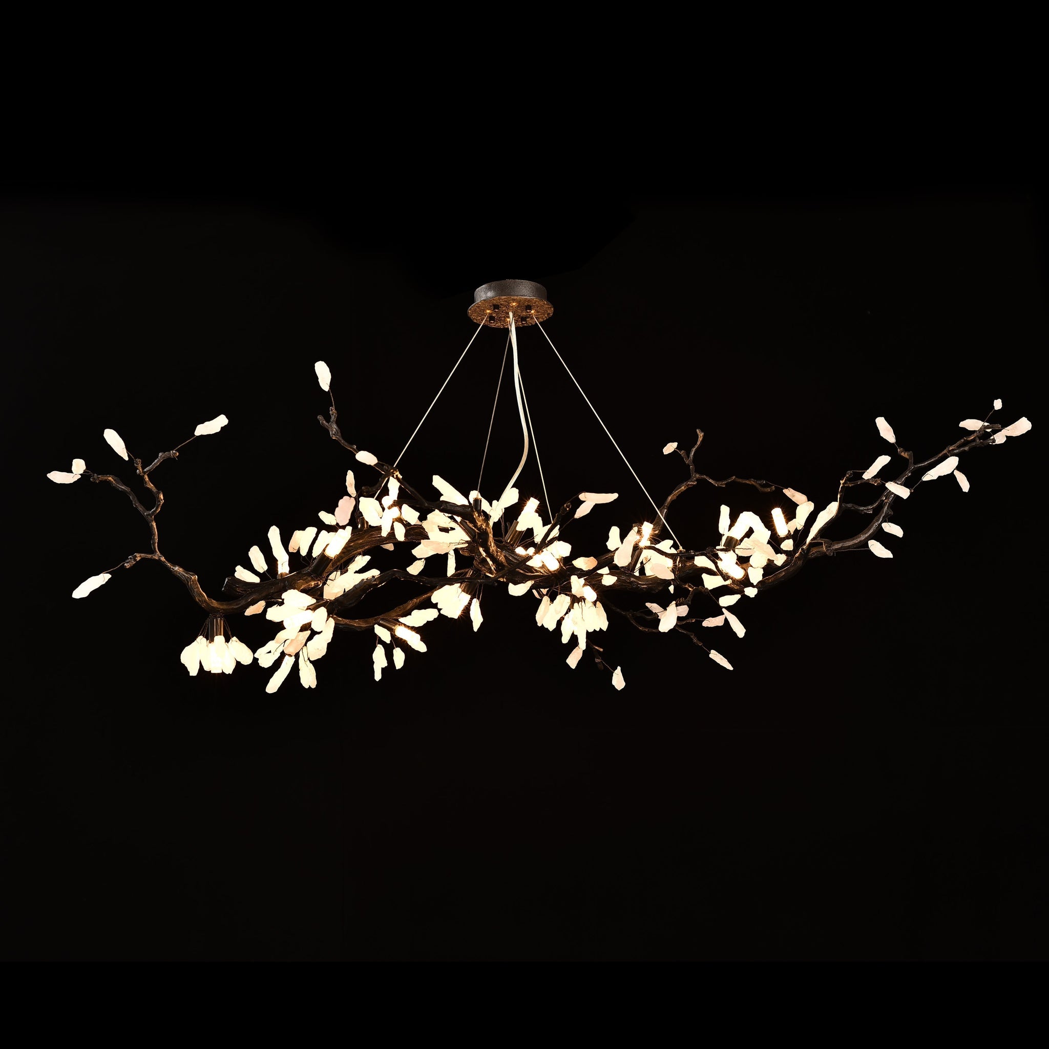 Selenite Crystal Blossom Branching Tree Chandelier