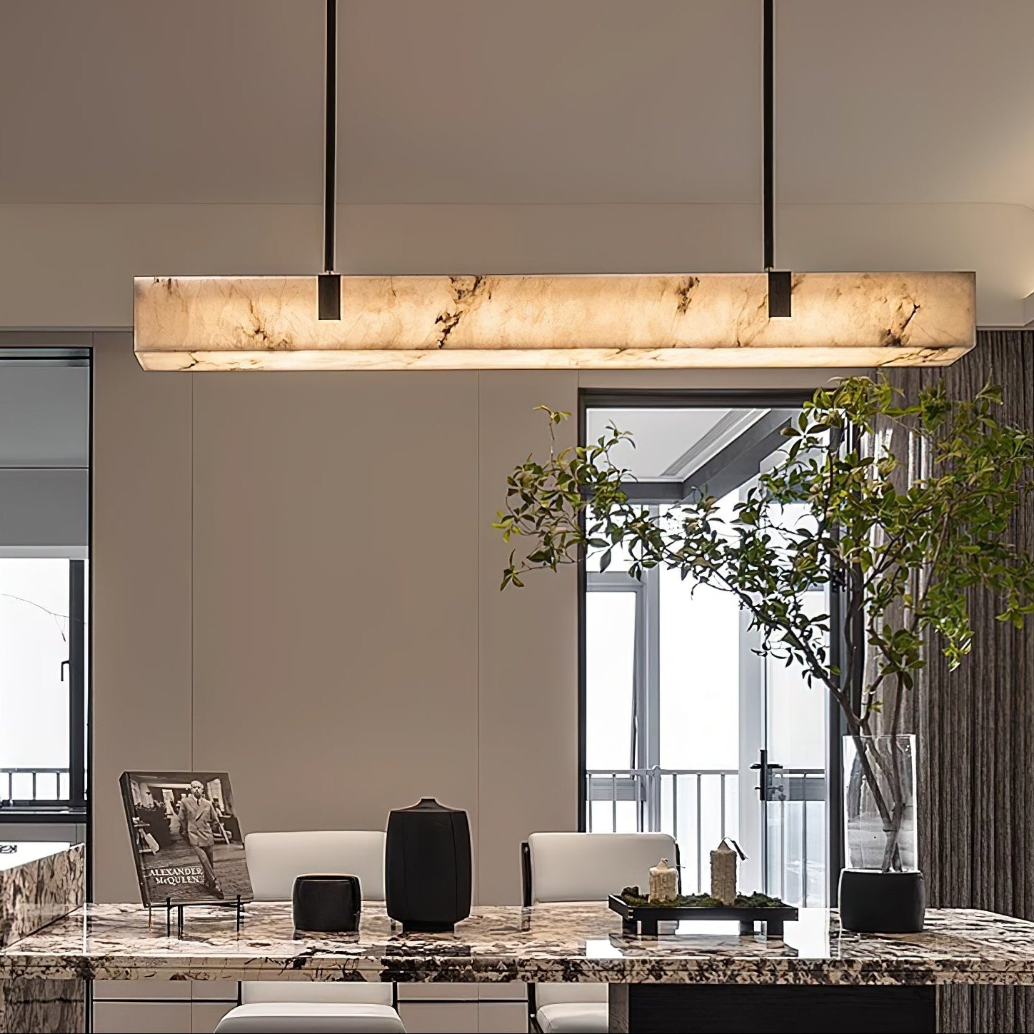 Mission Alabaster Chandelier