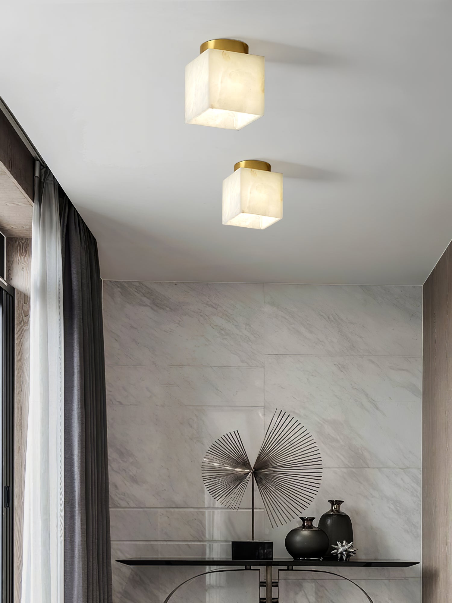 Moon Alabaster Flush Mount