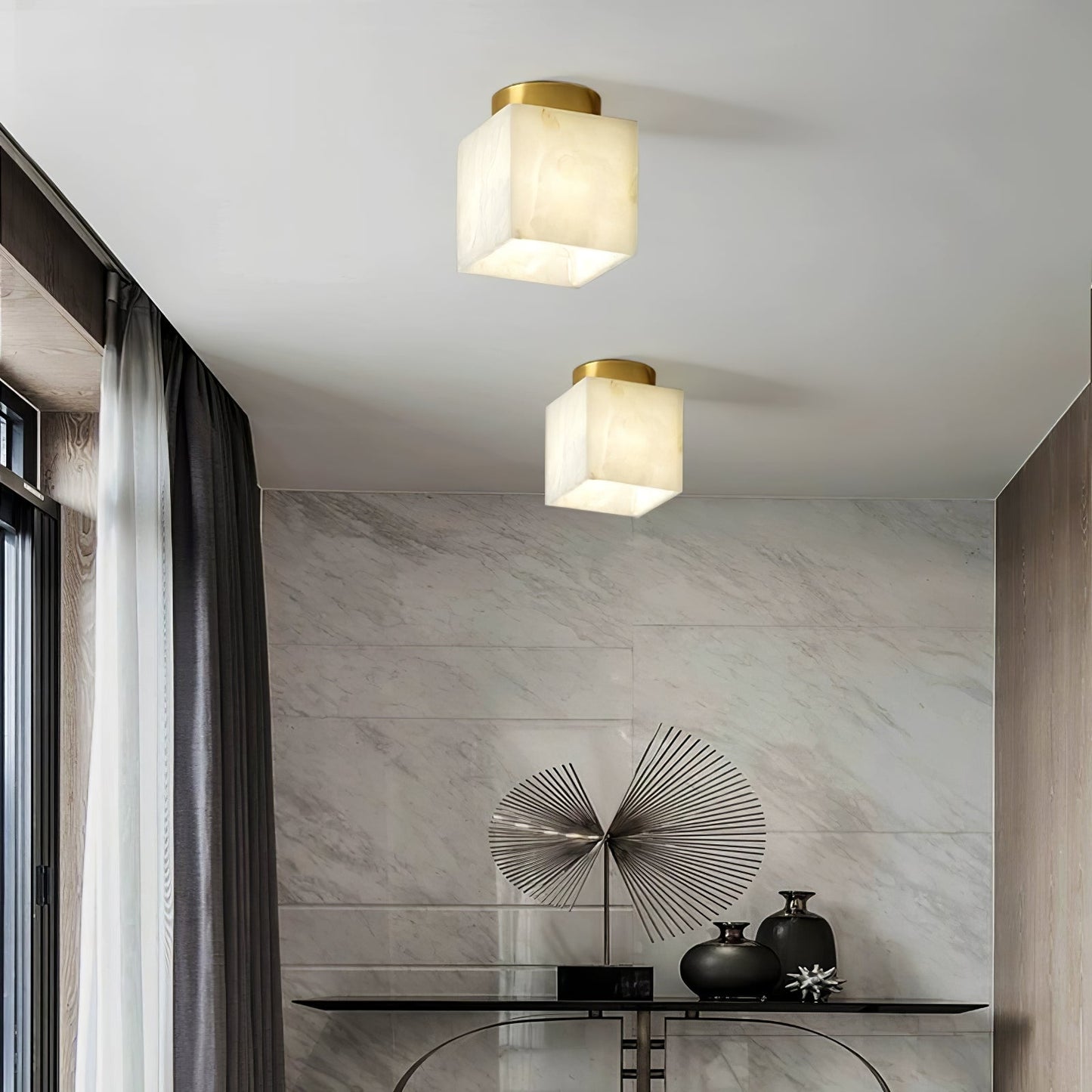 Moon Alabaster Flush Mount