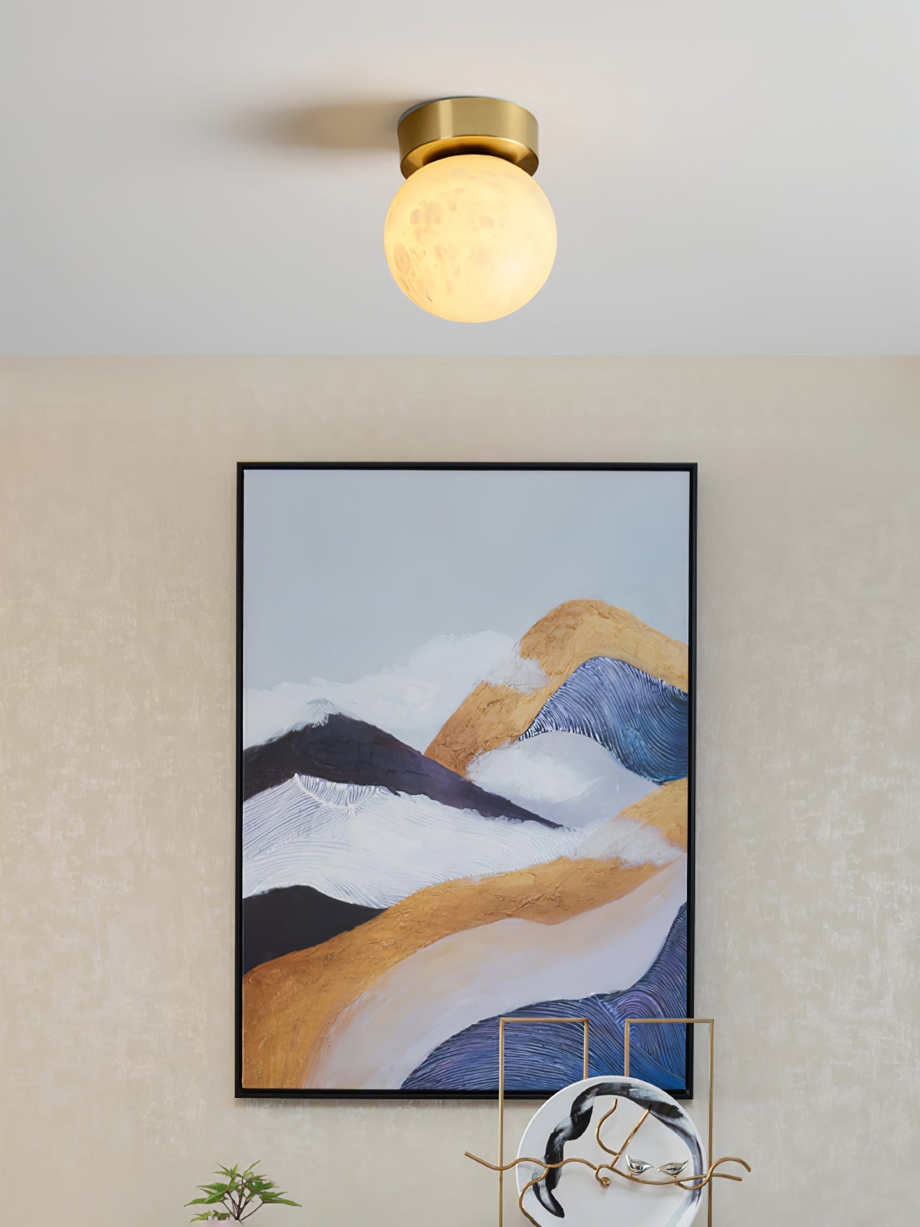 Moon Alabaster Flush Mount