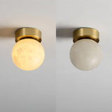 Moon Alabaster Flush Mount