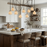 Multi-Tier Chain Drum Alabaster Pendant Lamp