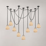 Multi-Tier Chain Drum Alabaster Pendant Lamp