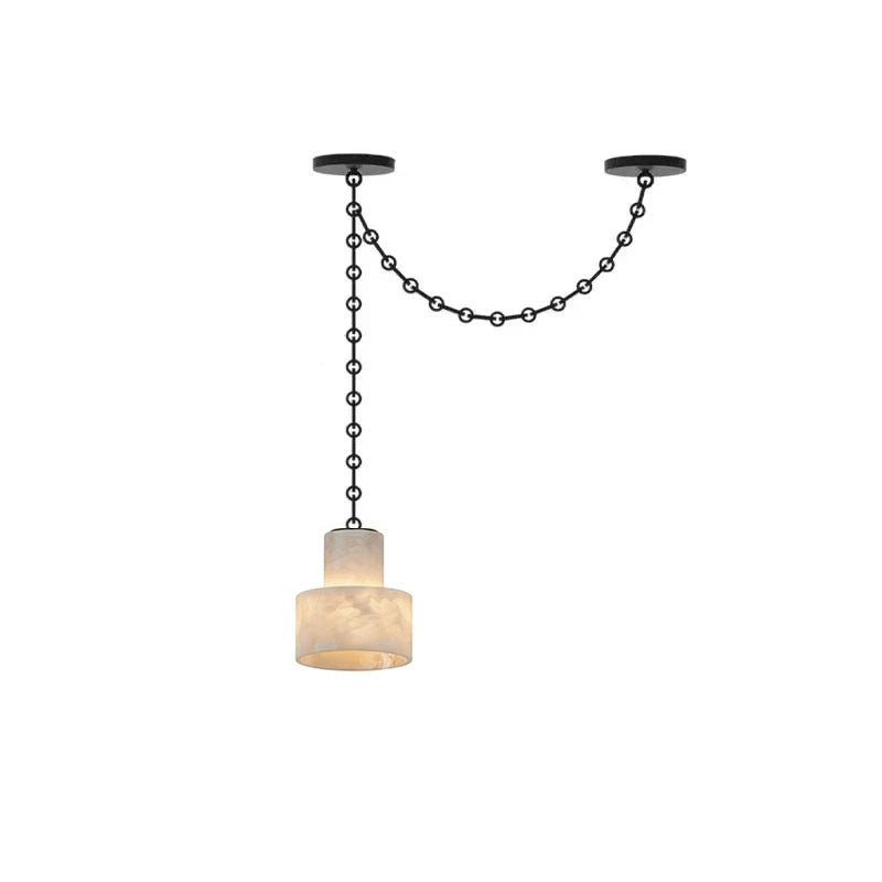 Multi-Tier Chain Drum Alabaster Pendant Lamp