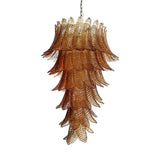 Murano-Style Amber Felci Spiral Chandelier