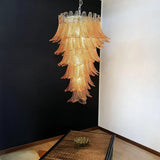 Murano-Style Amber Felci Spiral Chandelier