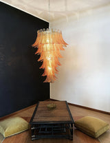 Murano-Style Amber Felci Spiral Chandelier