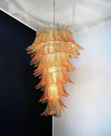 Murano-Style Amber Felci Spiral Chandelier