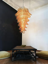 Murano-Style Amber Felci Spiral Chandelier