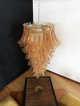 Murano-Style Amber Felci Spiral Chandelier