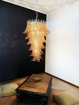 Murano-Style Amber Felci Spiral Chandelier