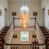Murano-Style Amber Felci Spiral Chandelier