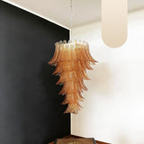 Murano-Style Amber Felci Spiral Chandelier