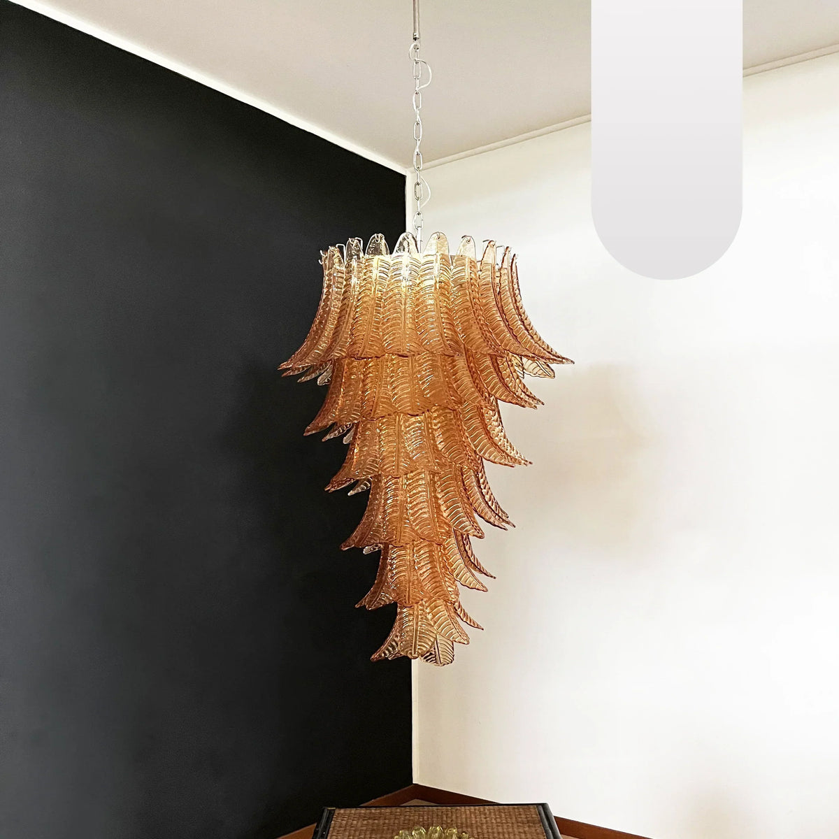 Murano-Style Amber Felci Spiral Chandelier