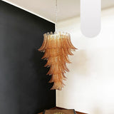 Murano-Style Amber Felci Spiral Chandelier