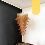 Murano-Style Amber Felci Spiral Chandelier