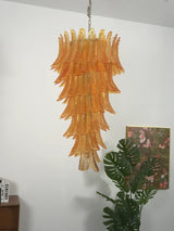 Murano-Style Amber Felci Spiral Chandelier