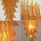 Murano-Style Amber Felci Spiral Chandelier