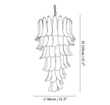 Glass Amber Petals Spiral Chandelier H 47.2″