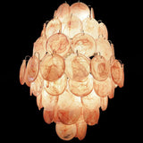 Huge Vintage Murano-Style Pink Disks Chandelier