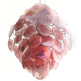 Huge Vintage Murano-Style Pink Disks Chandelier