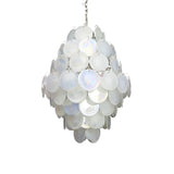 Huge Vintage Murano-Style White Disks Chandelier