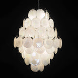 Huge Vintage Murano-Style White Disks Chandelier