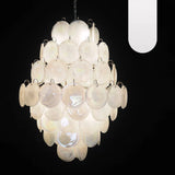 Huge Vintage Murano-Style White Disks Chandelier