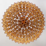 Murano-Style Poliedri Faceted Amber Glass Chandelier
