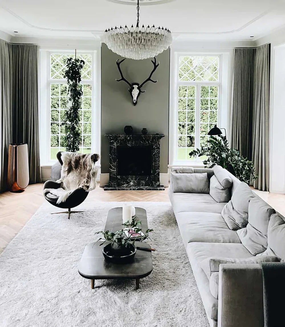 Murano-Style Poliedri Faceted Transparent Glass Chandelier