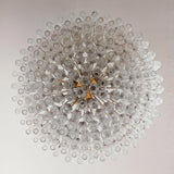 Murano-Style Poliedri Faceted Transparent Glass Chandelier