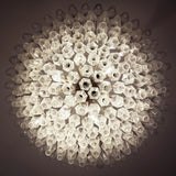 Murano-Style Poliedri Faceted Transparent Glass Chandelier