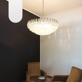 Murano-Style Poliedri Faceted Transparent Glass Chandelier