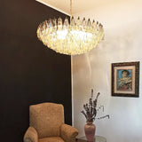 Murano-Style Poliedri Faceted Multicolor Glass Chandelier