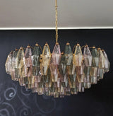 Murano-Style Poliedri Faceted Multicolor Glass Chandelier