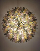 Murano-Style Poliedri Faceted Multicolor Glass Chandelier
