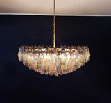 Murano-Style Poliedri Faceted Multicolor Glass Chandelier