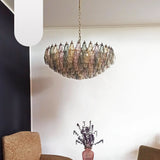 Murano-Style Poliedri Faceted Multicolor Glass Chandelier