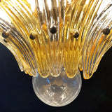 Murano-Style Palmette Amber Transparent Chandelier