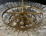 Murano-Style Palmette Glass Transparent Chandelier