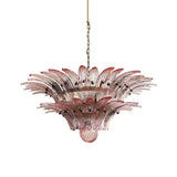 Murano-Style Palmette Pink Chandelier