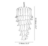 Glass Red Petals Spiral Chandelier  47.2″H