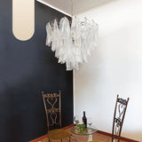 Murano-Style Glass Leaves Transparent Chandelier