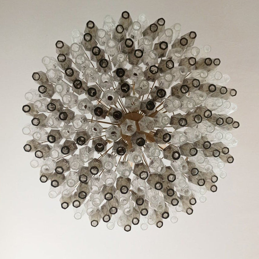 Verona Round Chandelier 35" - 185 glass – Multi Color Smoked and Clear