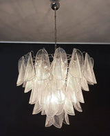 Murano-Style Chandelier – Rondini – 57 glass leaves – Transparent