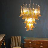 Amber Glass Petals Chandelier 26″