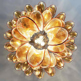 Amber Glass Petals Chandelier 26″